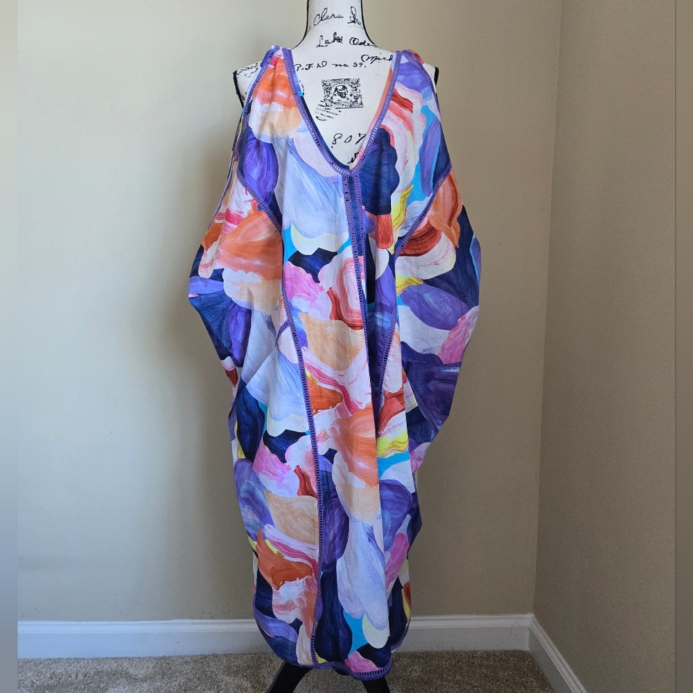 Artesands beach cover up purple artsy sleeveless cotton womens 12-14
